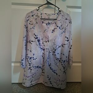 CROFT & BARROW PURPLE & FLORAL BLOUSE SIZE XXL PRE-OWED